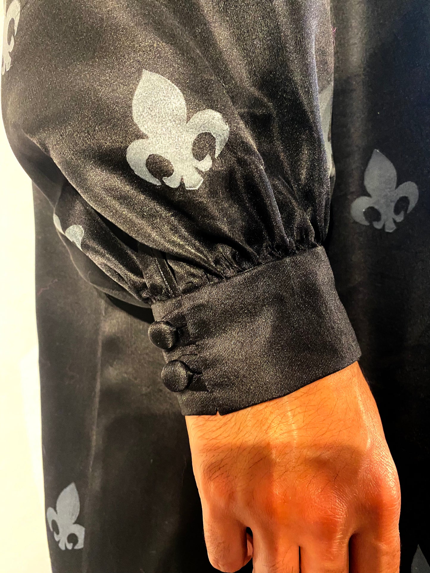 Fleur-de-lis Oversized Silk Shirt