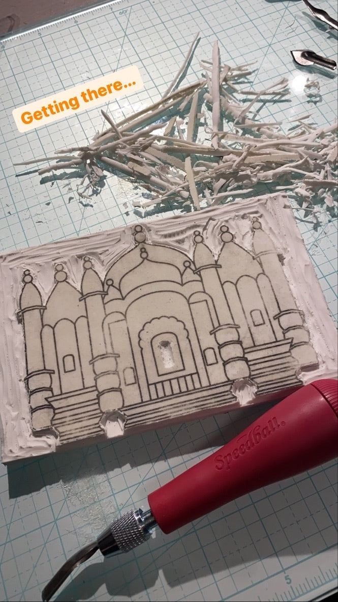 Hawa Mahal Block Print Silk Scarf