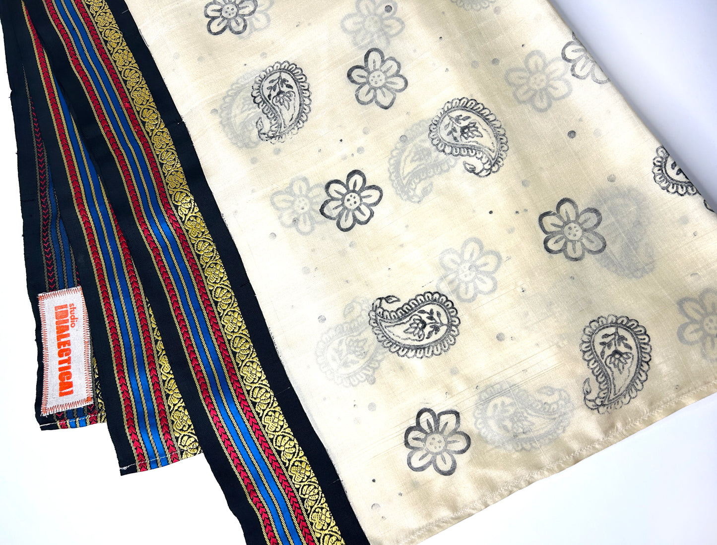 Sari Scarf - Paisley Punch in Cream + Vintage Black