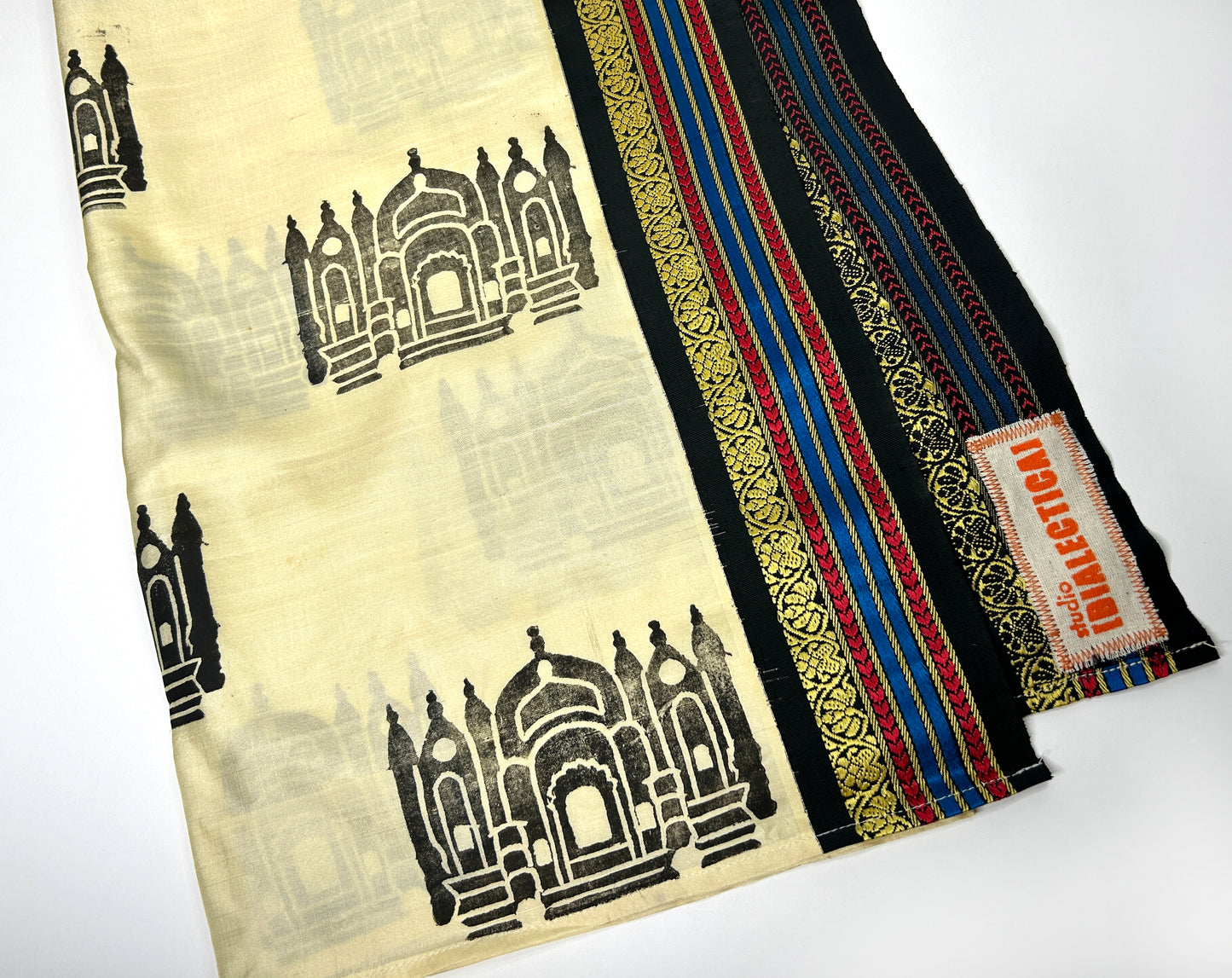 Sari Scarf - Hawa Mahal in Cream + Black
