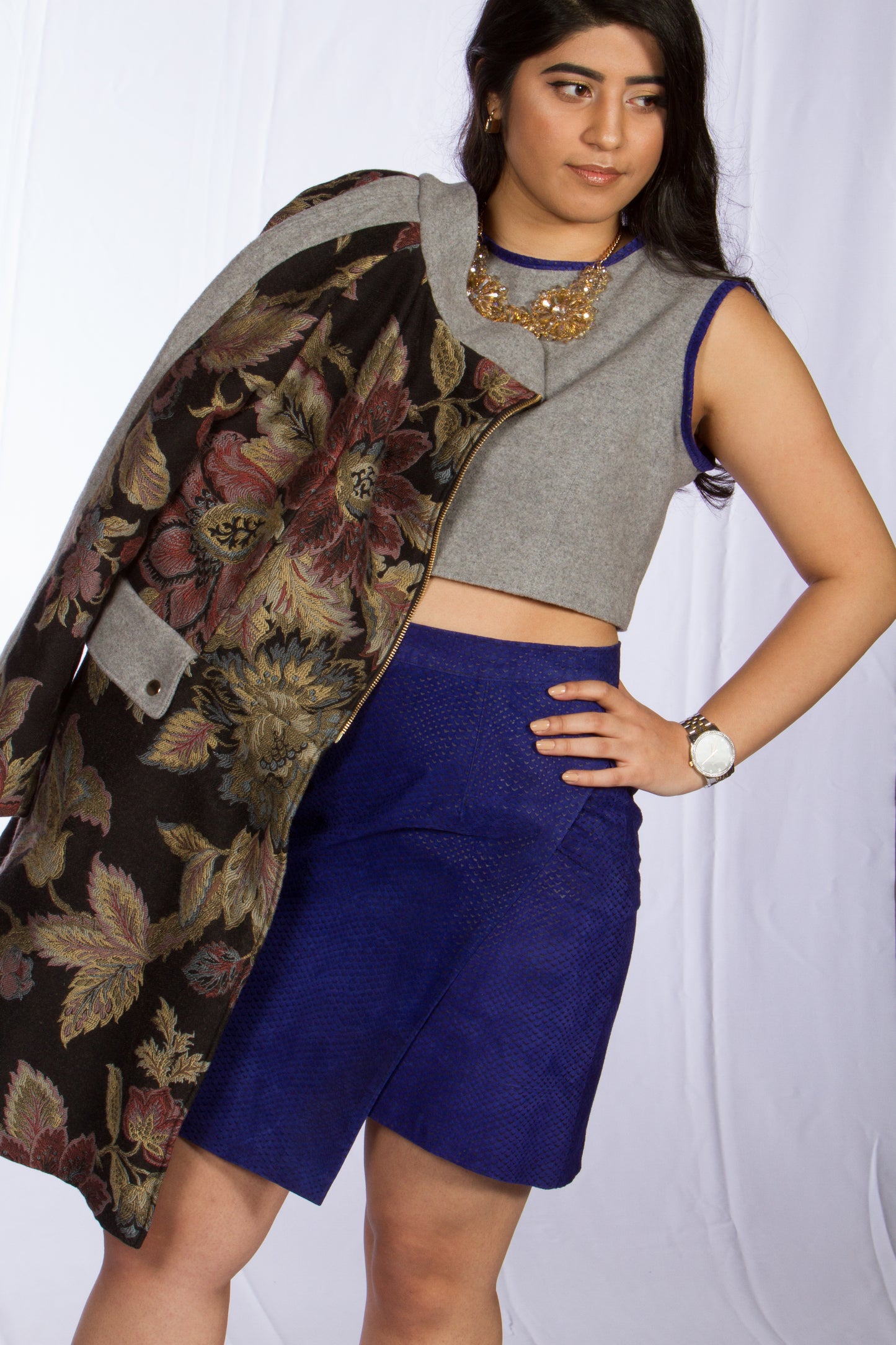 Wool & Leather Crop Top
