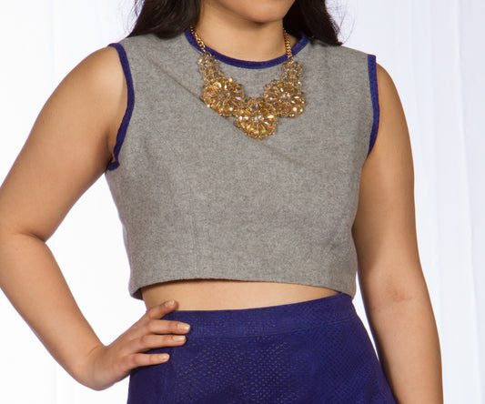 Wool & Leather Crop Top