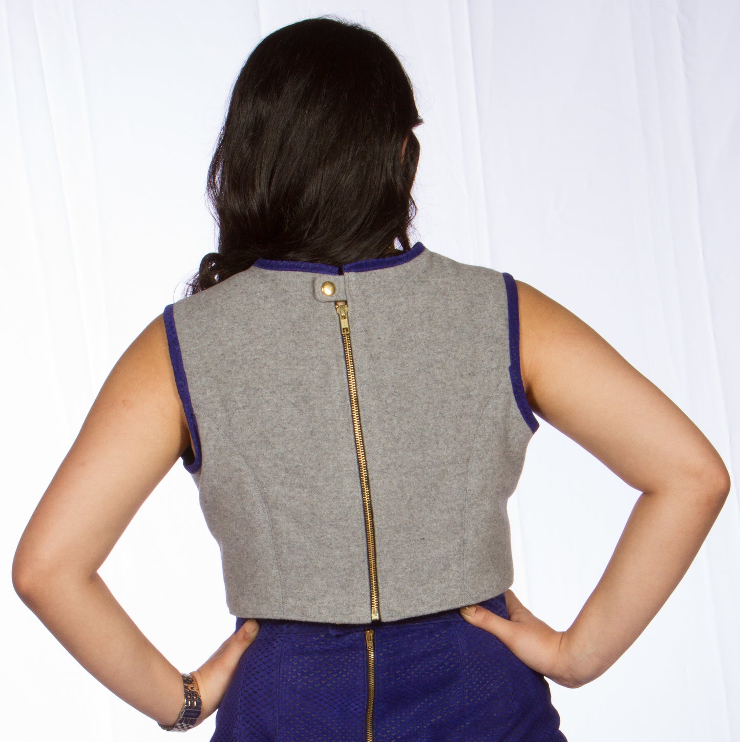 Wool & Leather Crop Top