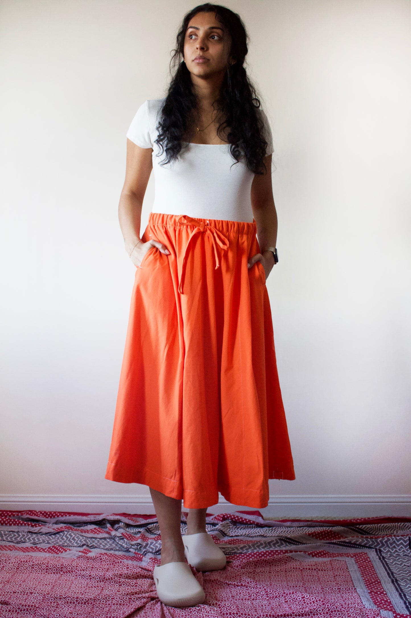 Bright Orange Modular Circle Skirt