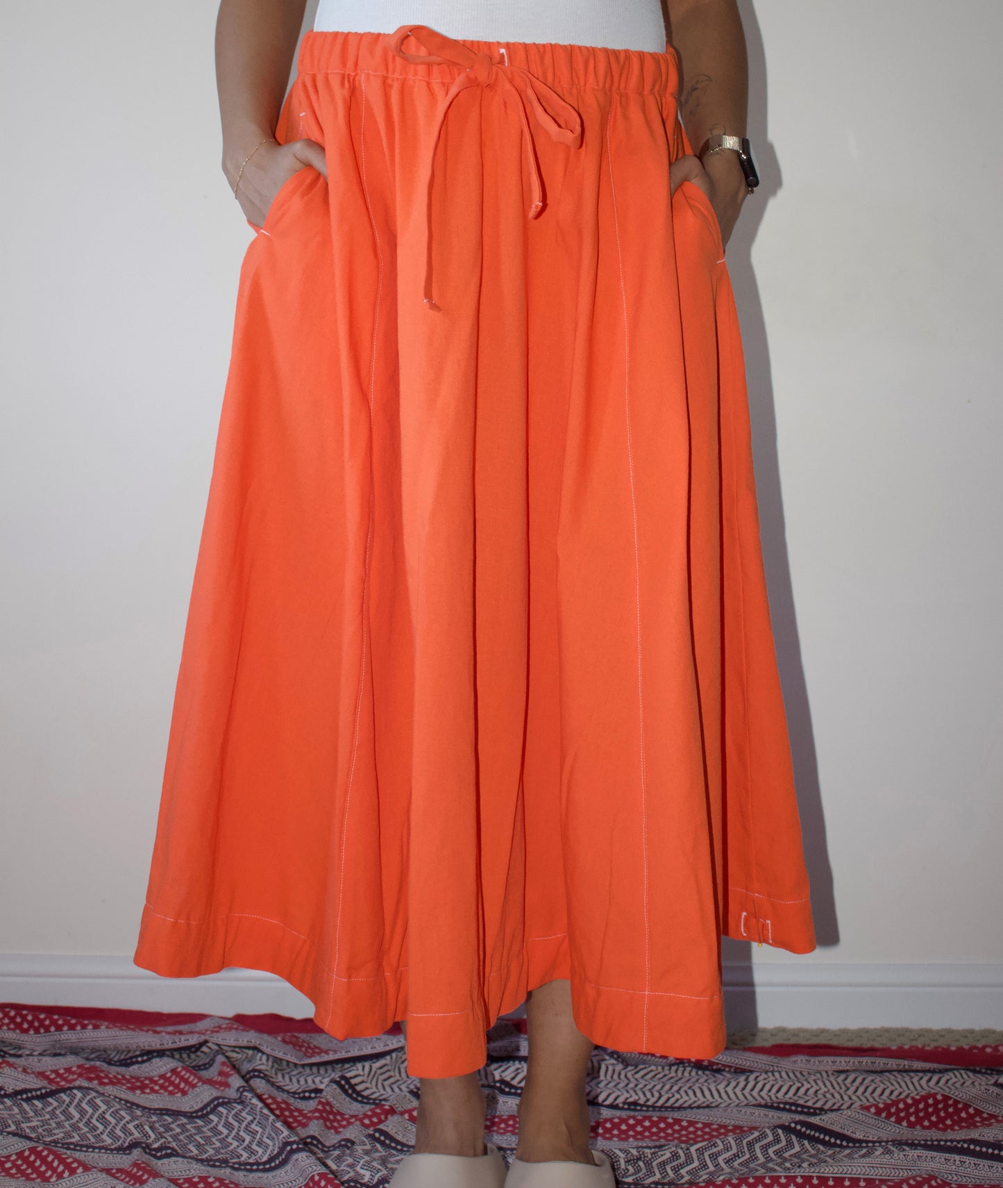 Bright Orange Modular Circle Skirt