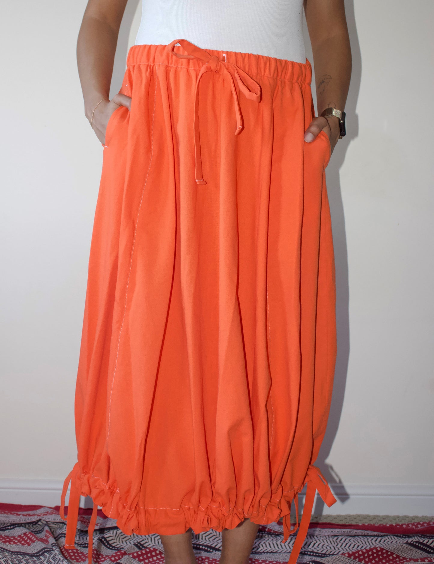 Bright Orange Modular Circle Skirt