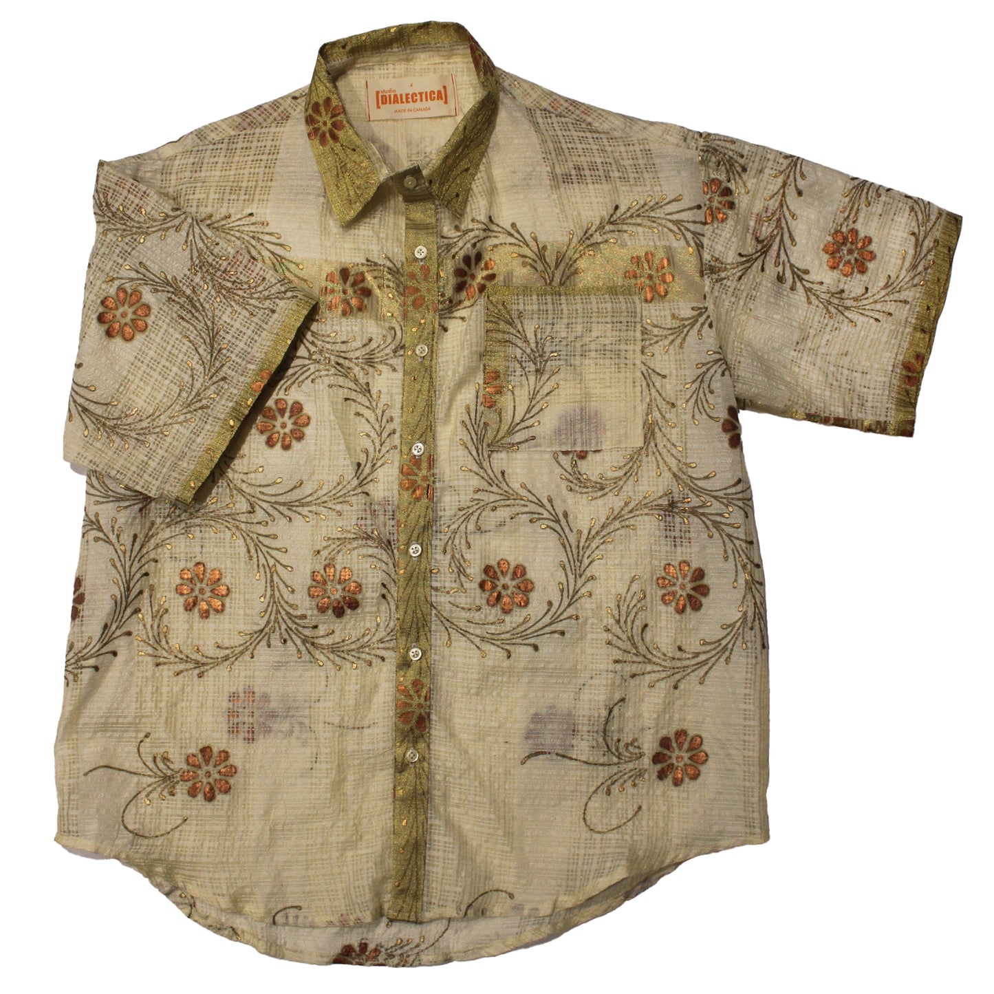 Akshara Shirt - Metallic + Cream Size 4