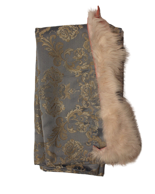 Rococo Blue Fabric + Fur