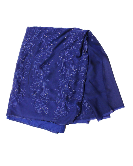 Cobalt Blue Beaded Fabric