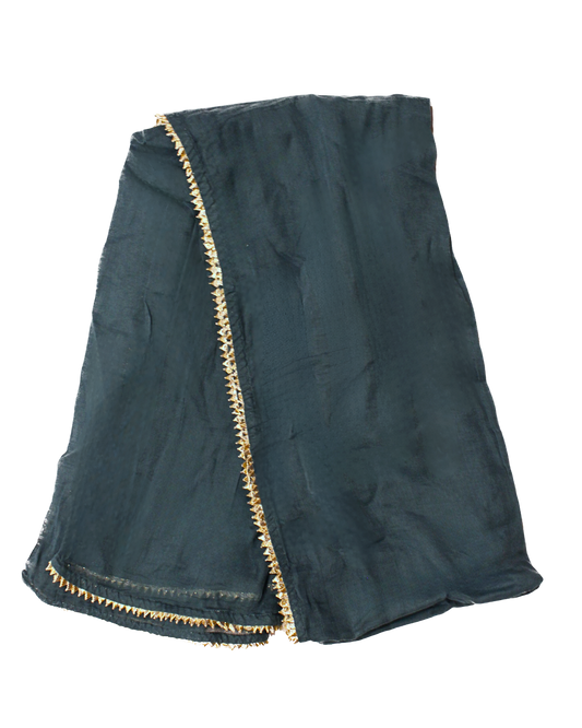 Blue + Metallic Border Fabric