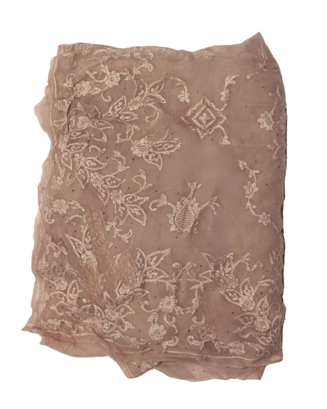 Dusty Pink Floral Embroidered Fabric