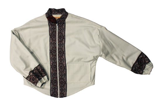 Chanda Jacket - White & Maroon Size 4