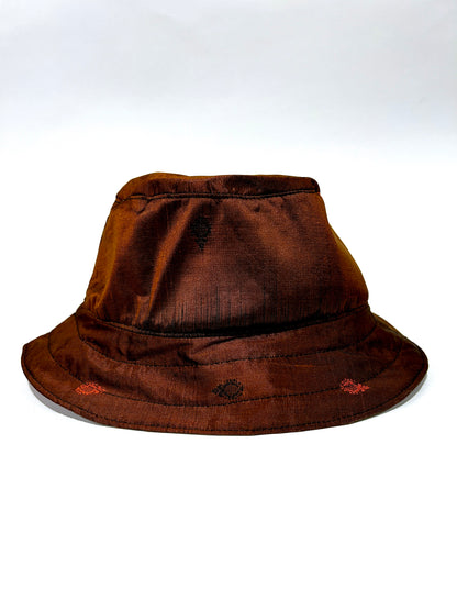 Brown Sari Bucket Hat