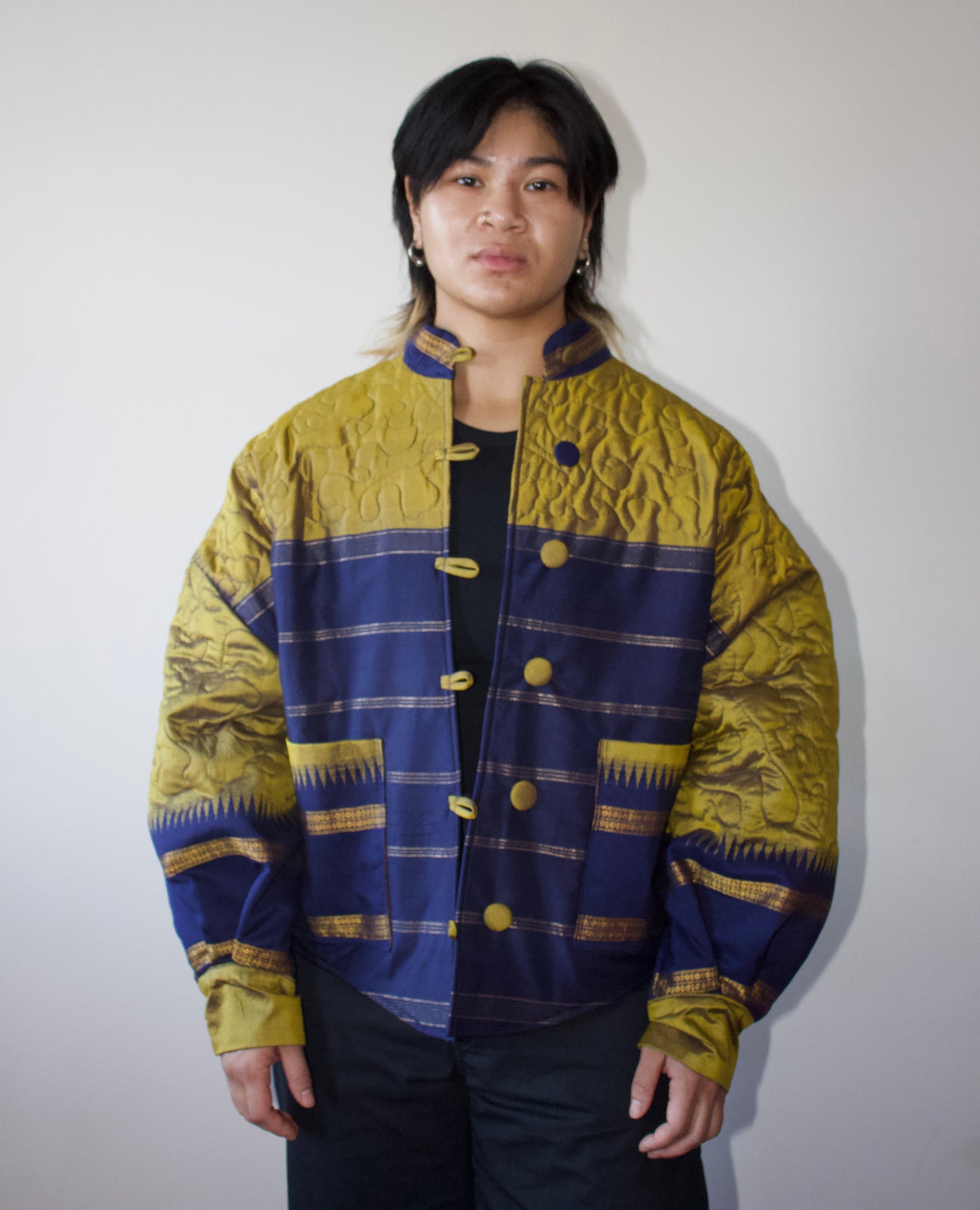 Lotus Palace Chore Jacket - Green + Navy