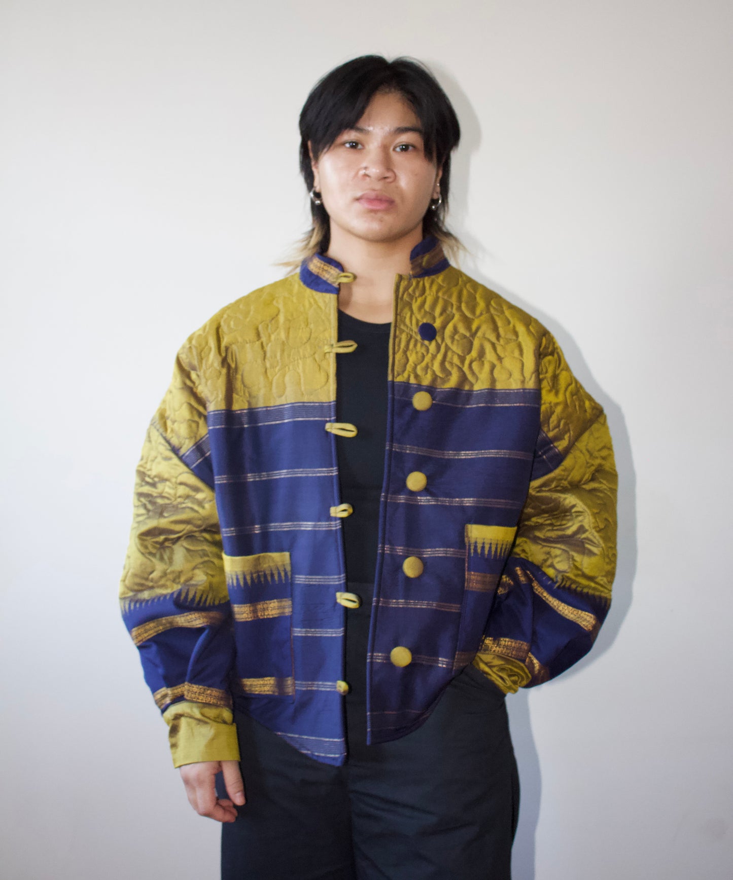 Lotus Palace Chore Jacket - Green + Navy