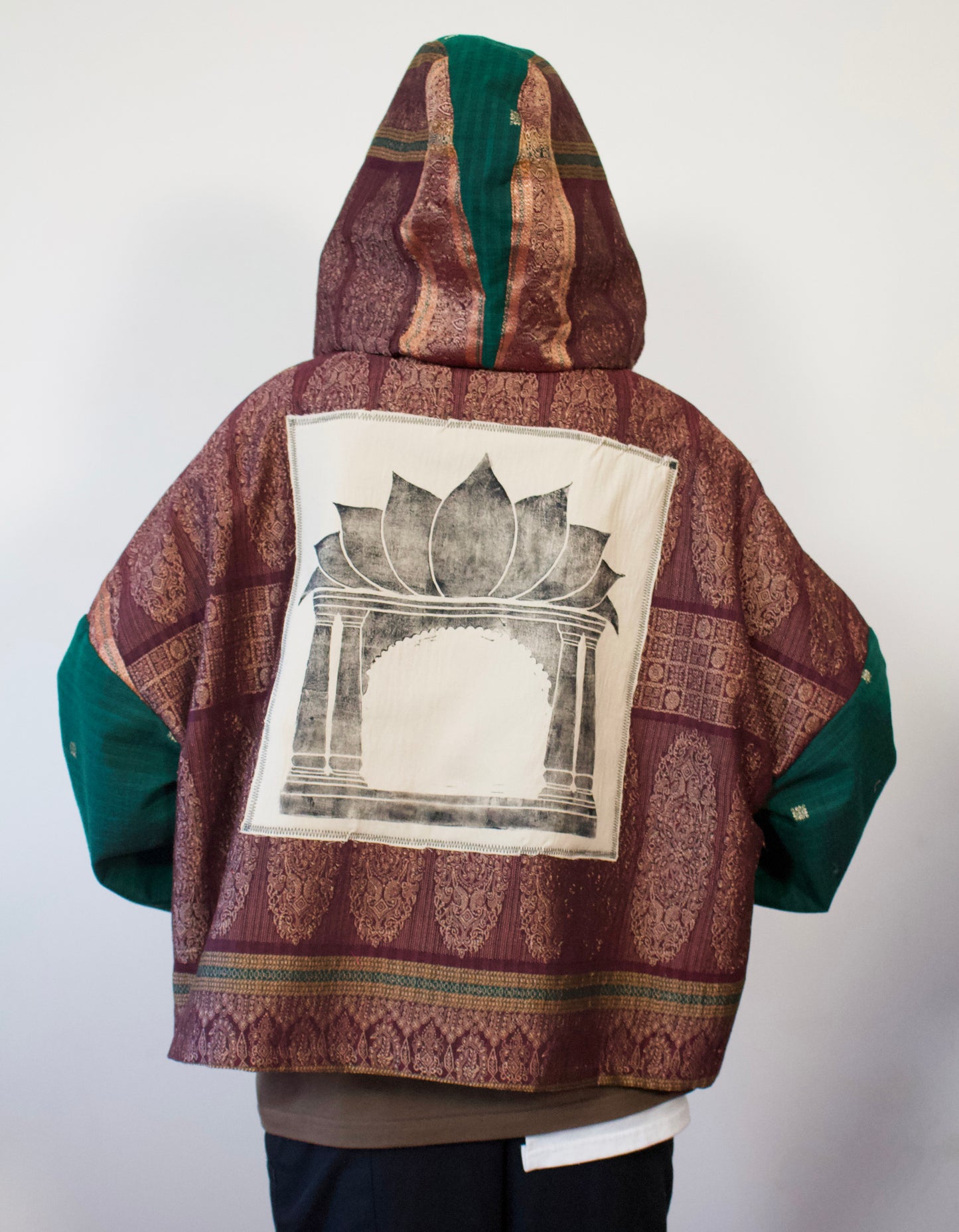 Lotus Palace Anorak (half-zip) - Red + Green