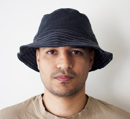 Black Denim Bucket Hat