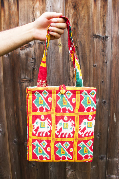 Mini Sari Tote - Haathi Ikat