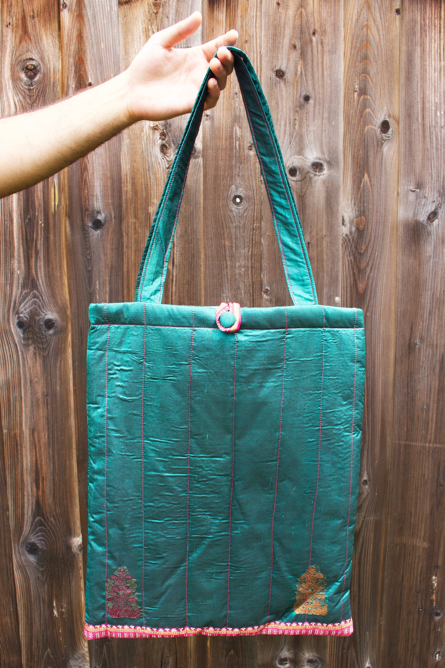 Sari Tote Bag - Peacock Green