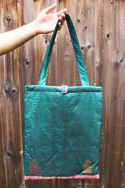 Sari Tote Bag - Peacock Green