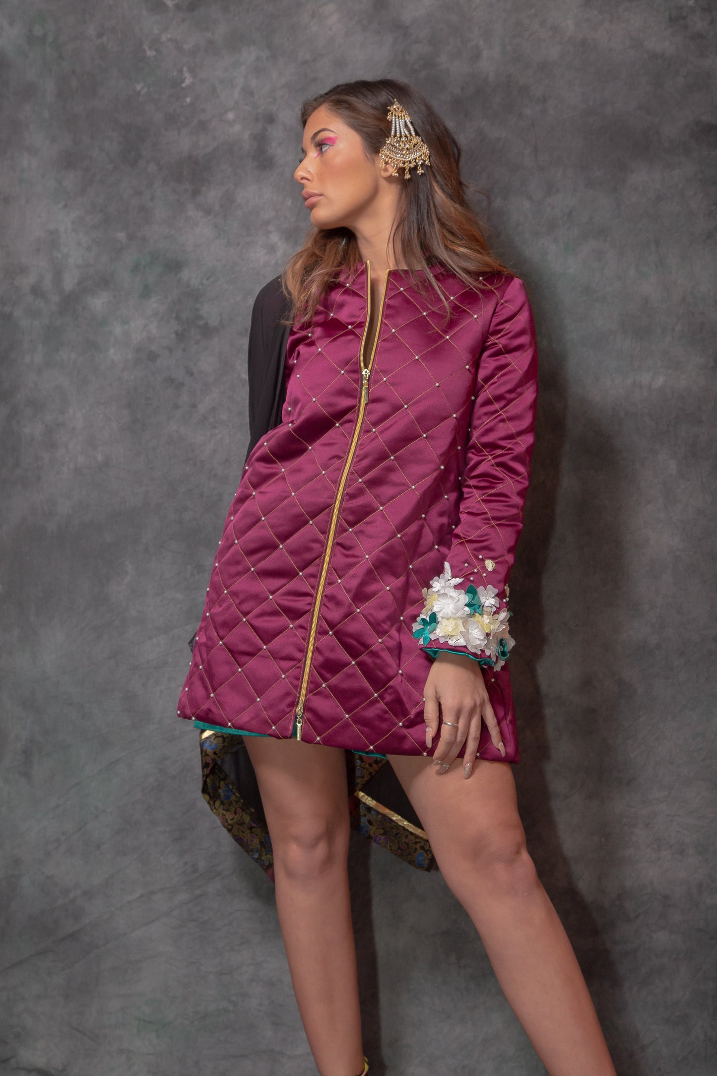 Sameera Quilted Jacket (includes shorts and stole)